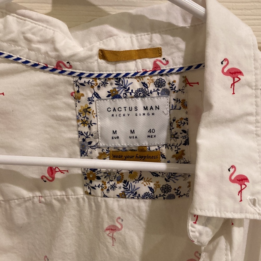 Flamingo white button down - Picture 4 of 4